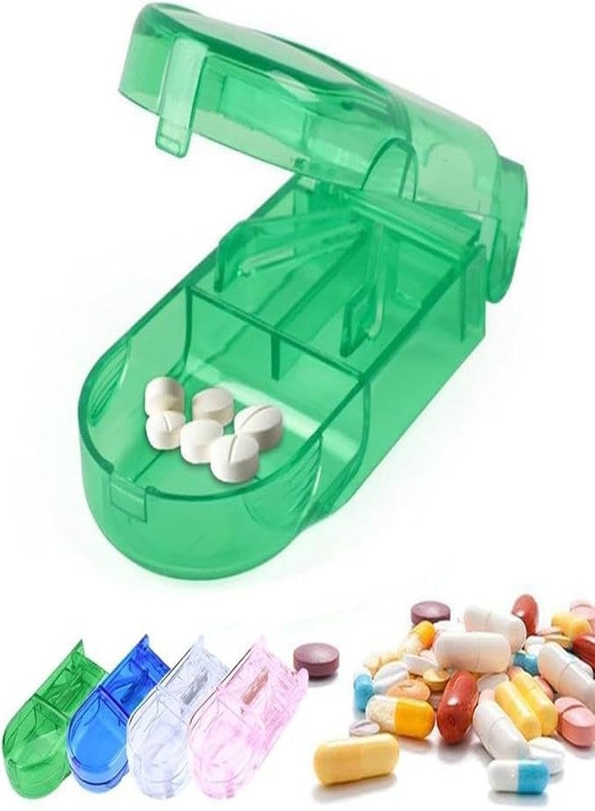 URMIT SURGICAL 2PCS Pill Cutter and Crusher for Small Pills - Green and Blue Tablet Splitter with Safety Guard - Precise Pill Cutter for Tiny Pills, Medicine Organizer, Travel Medication Aid for Adults & Pets - Image 2